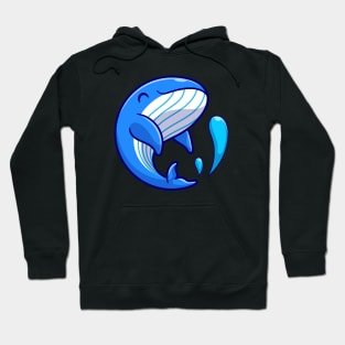 Cute Whale Swimming Cartoon Hoodie